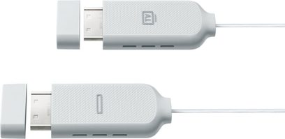 Hvidt Samsung One Connect VG-SOCM15/XC digitalt optisk kabel, USB type C han-stik i begge ender, set ovenfra