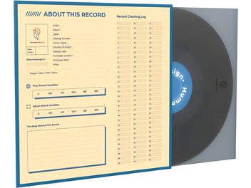 Custodia di ricambio HumminGuru per disco in vinile, con scheda di tracciamento stampata e vinile nero parzialmente inserito