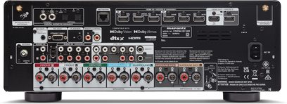 Ampli home-cinéma Cinema 60 DAB fekete, hátsó nézet, HDMI, audio, antenna, hálózati portok, kör alakú lábak