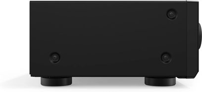 Pioneer VSX-535D sort hjemmebiografsforstærker set forfra, med to drejeknappper og to stik på frontpanelet