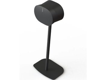 Black Mountson speaker stand for Sonos Era 300, sleek design, rectangular base, slender stem, flared top
