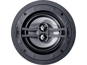 Canton InCeiling 865 DT sort, rund indbygningsloftshøjttaler med dobbelt centermellemtone og synlig cirkulær woofer