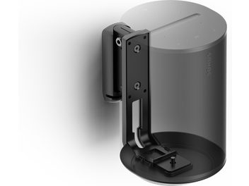 Μαύρη επιτοίχια βάση Flexson για Sonos Era 100, κυλινδρική βάση, αρθρωτοί βραχίονες, ματ υφή πλαστικού