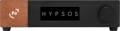 Alimentatore HI-FI Ferrum Audio Hypsos, case in legno e metallo nero, display, manopola rotante