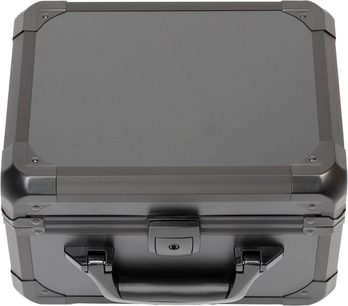 Valigetta rigida Audeze per cuffie LCD MM Maxwell grigia con maniglia e chiusura a chiave vista dall’alto