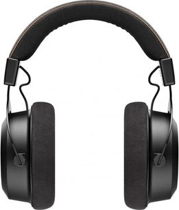 Ασύρματα ακουστικά Beyerdynamic Amiron wireless μαύρο και χάλκινο, όψη από μπροστά, επενδυμένο στήριγμα κεφαλής, κυκλικά μαξιλαράκια, μεταλλική κατασκευή