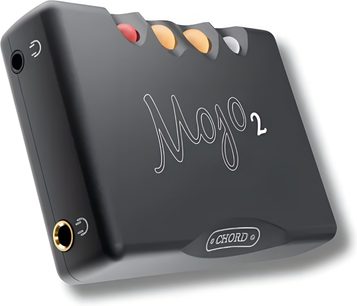 Портативний ЦАП Chord Mojo 2 чорний, компактний корпус із кольоровими сферичними кнопками та подвійними фронтальними виходами jack
