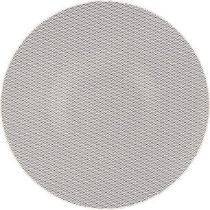 Deckenlautsprecher P80-R v2, Vorderansicht, perforiertes rundes Gitter, helle Ausführung, schmal sichtbarer Rand