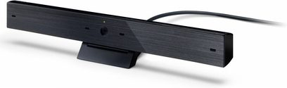 Sort rektangulær, langstrakt Sony CMU-BR100-kamera med objektiv og monteringsbeslag, set forfra og fra siden