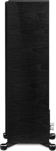 Diffusore da pavimento Paradigm Founder 80F in legno nero, vista frontale, cabinet rettangolare verticale in legno nero opaco, 4 piedini rotondi