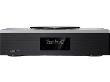 Technics SA-C600EG-S viskas viename aukštos kokybės sistema, tamsiai pilkas korpusas, integruotas vinilo grotuvas, ekranas, mygtukai