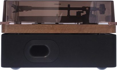 Enova HIFI VELA VP4 brūna, caurspīdīga, mēreni tumša plastmasas vāks ar noapaļotām malām, taisnstūra formā, skats no priekšas