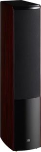 JBL LS60 mahogany kolonnas skaļrunis, akācijas finieru apdare, vertikāla taisnstūra forma, melna režģa panelis priekšpusē