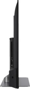 Televizor Panasonic TV-55W83AEG s vysokým rozlišením, boční pohled, tenký displej, viditelné konektory, obdélníkový stojan
