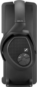 Cuffie audio Sennheiser HDR 175 nere, vista frontale, con padiglioni ovali e comandi sull'auricolare destro