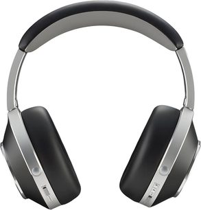 T+A Solitaire T PRO hi-fi-hodetelefoner i svart og sølv, sett forfra, med polstret hodebøyle og store svarte øreputer