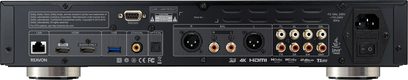 Reavon UBR-X200 sort 4K Blu-ray-afspiller, set forfra med stik på bagsiden og display på forsiden
