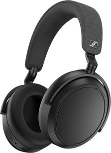 Sennheiser Momentum 4 Wireless trådløse hovedtelefoner i sort, med store drejelige ørekopper og polstret, foldbar hovedbøjle