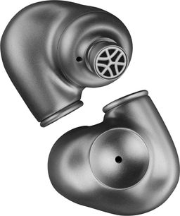 In-Ear-Kopfhörer Meze Audio Astru metallgrau, abgerundete Gehäuse mit ergonomischem Design, Nahaufnahme Ansicht