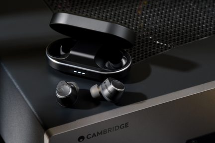 view of the earphones and the box