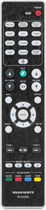 Must Marantz RC040SR kaugjuhtimispult hallide ja punaste nukkidega kodukino-võimendile