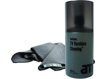 Spray czyszczący YouClean TV Furniture Cleaning 200 ml, ciemnoszary, z szarą ściereczką czyszczącą z mikrofibry