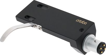 Porte celle LH-4000 sort, perspektivvisning, sølvfarvet 4-bens stik, buet sølvfarvet håndtag, gyldent logo