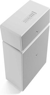 Altavoz conectado Audio Pro Drumfire II W blanco, dos módulos superpuestos con rejillas grises y controles en la parte superior