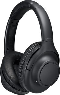 Bezdrátové sluchátko Audio Technica ATH-S300BT černé, pohled ze tří čtvrtin, polstrované náušníky, nastavitelný oblouk