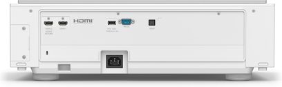 Benq V6000 hvid videoprojektor, bagside, HDMI, audio, USB, RS-232, type A, VGA-tilslutninger