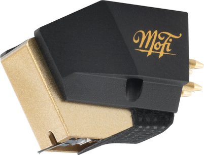 Přenoska pro gramofon Mofi Electronics UltraGold MC černá a zlatá, pohled ze tří čtvrtin