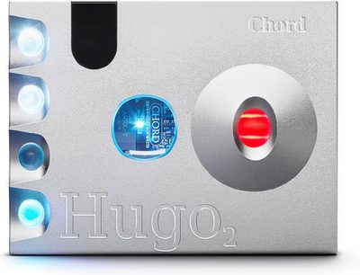 Tragbarer Audio-Wandler Chord Electronics Hugo 2 Silber, texturiertes Aluminiumgehäuse, farbige Tasten