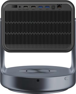 Hisense C2 Ultra -videoprojektori, takanäkymä, sileä pinta, näkyvät liitännät: 2 HDMI, 2 USB, audio, S/PDIF, LAN
