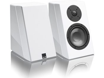 SVS Ultra Elevation Dolby Atmos-högtalare vit lackerad, trapetsoid form, vitt galler, svart högtalare