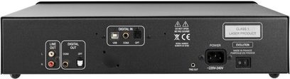 Visokokakovostni CD predvajalnik Atoll Electronique CD50 Evolution srebrn, zadnji pogled, RCA priključki, koaksialni, optični, USB, napajanje
