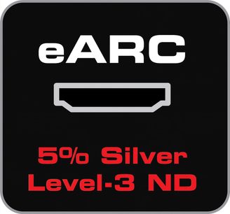 Cavo HDMI Audioquest HDMI Vodka 48Gbps 0,6m, connettore HDMI, testo "eARC 5% Silver Level-3 ND" su sfondo nero