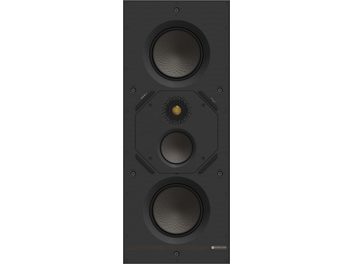 Głośnik instalacyjny Monitor Audio W2M, czarny matowy, ośmiokątny, 3 okrągłe przetworniki ułożone pionowo