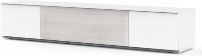 Mobilier TV alb lucios Sonorous STA200T, cu 3 uși glisante, fără picioare, design modern minimalist