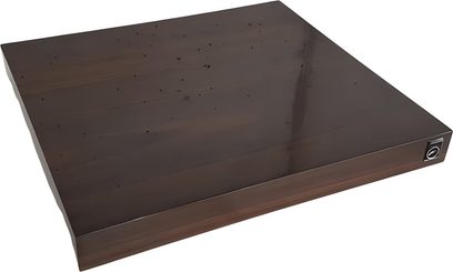 Plateforme amortisseur anti-vibration Franc Audio Wood Block Slim Basic en bois brun vue en perspective