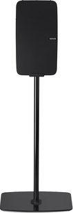 Pied per altoparlante Flexson compatibile con Sonos Five o Play:5, vista frontale, base rettangolare piatta, stelo verticale sottile