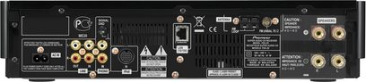 Bagside af en Pioneer PDX-Z9 forstærker med audio-stik, antenne, højttalere og konfigurationsindstillinger