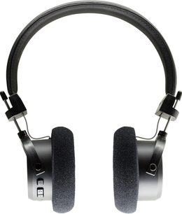 Casque hifi sans-fil Bluetooth Grado GW100x avec arceau noir rembourré, oreillettes rondes en mousse noire et commandes sur le côté gauche