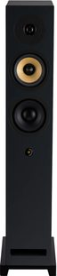 Diffusore da pavimento Krypton 6 Technik nero, vista frontale, 3 altoparlanti circolari allineati, base rettangolare, condotto reflex inferiore
