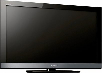 Téléviseur Sony KDL-32EX500 à écran plat noir éteint, vue de face, logo "SONY" et "BRAVIA" sur le cadre inférieur argenté