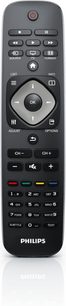 Sort Philips fjernbetjening med numeriske knapper, navigations- og kontrolknapper til 32PFL3507H-tv