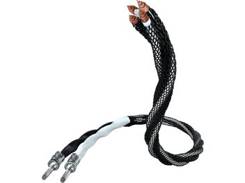 Cavo per altoparlanti Inakustik Reference LS-204 Micro AIR Fork, 2 connettori a banana placcati in oro, guaina intrecciata nera