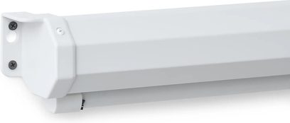 Écran de projection manuel Projeo EasyPull HD 106 blanc, boîtier rectangulaire avec fixation murale en gros plan