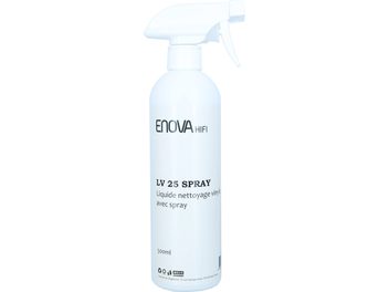 Kit di regolazione e pulizia Enova HIFI LV 25 SPRAY, flacone cilindrico bianco con nebulizzatore, testo nero, capacità 500 ml