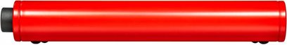 Bærbar iFi Audio iDSD Diablo rød cylindrisk aluminiums-lydkonverter, set forfra
