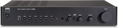 NAD C316BEE V2 graphite stereo hi-fi amplifier, front view. Black front panel with buttons and inputs